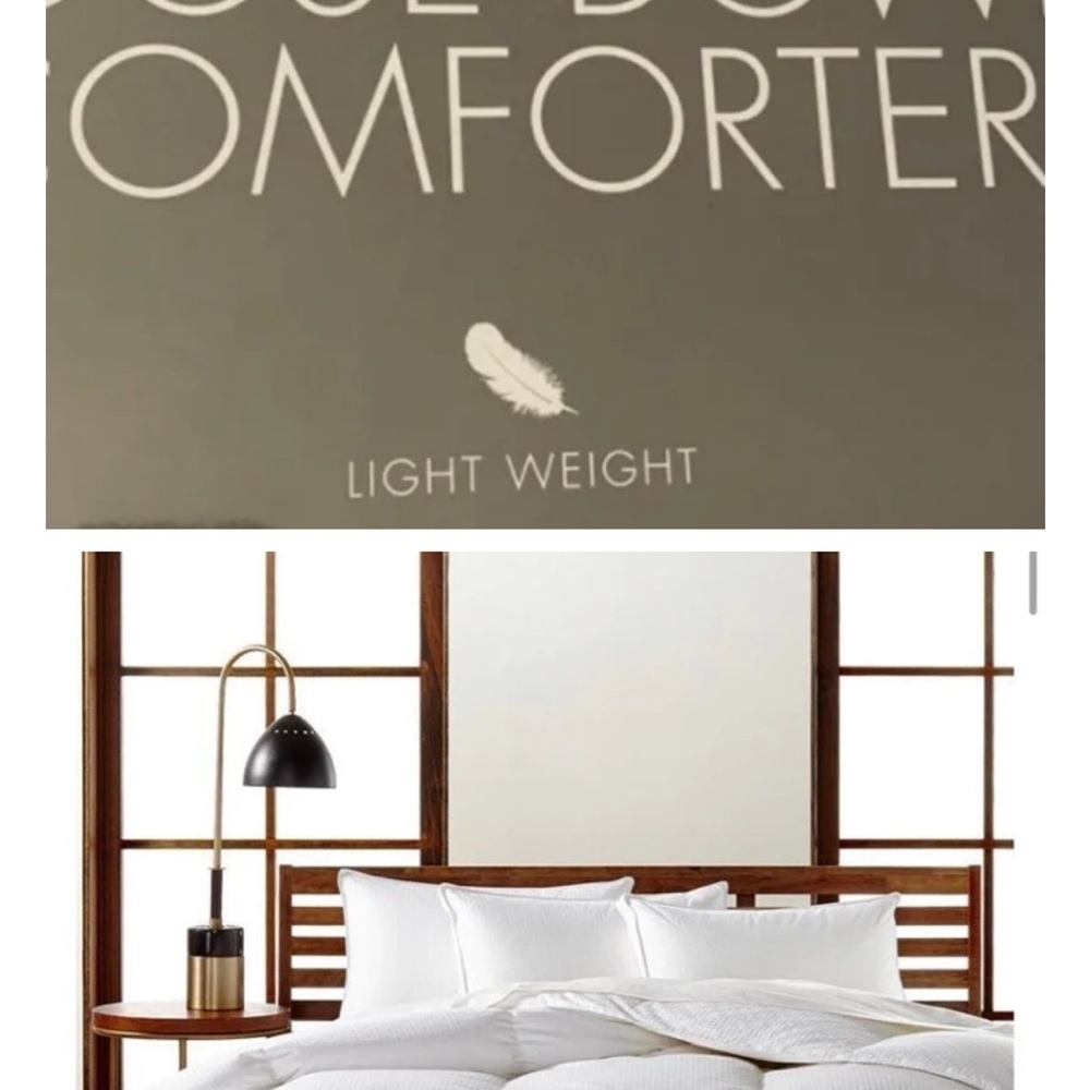 - Hotel Collection Goose down comforter light Weight Queen new